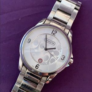 Silver Coach Boyfriend Watch